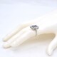 Anillo Estilo Antiguo En Platino, Brillantes Y Zafiros Sinteticos Anillo Estilo Antiguo En Platino, Brillantes Y Zafiros Sinteticos