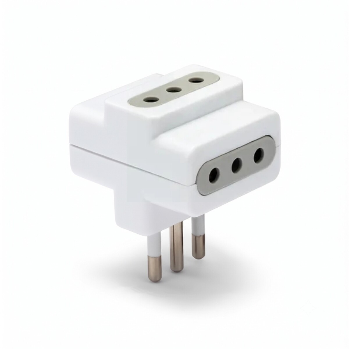 Adaptador Triple 3 Tomas 2P+T 10A Blanco 