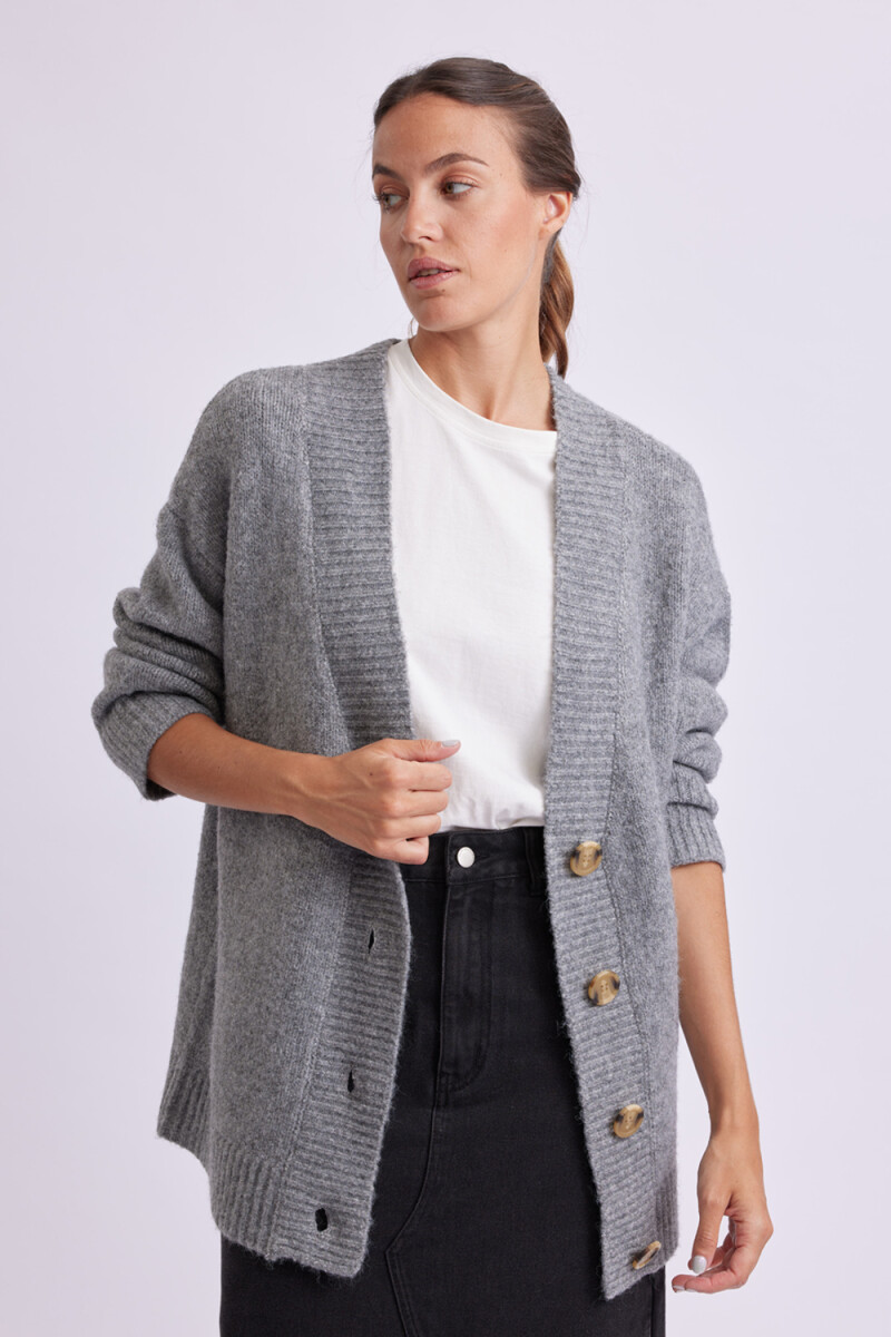 Cardigan de punto Gris Melange
