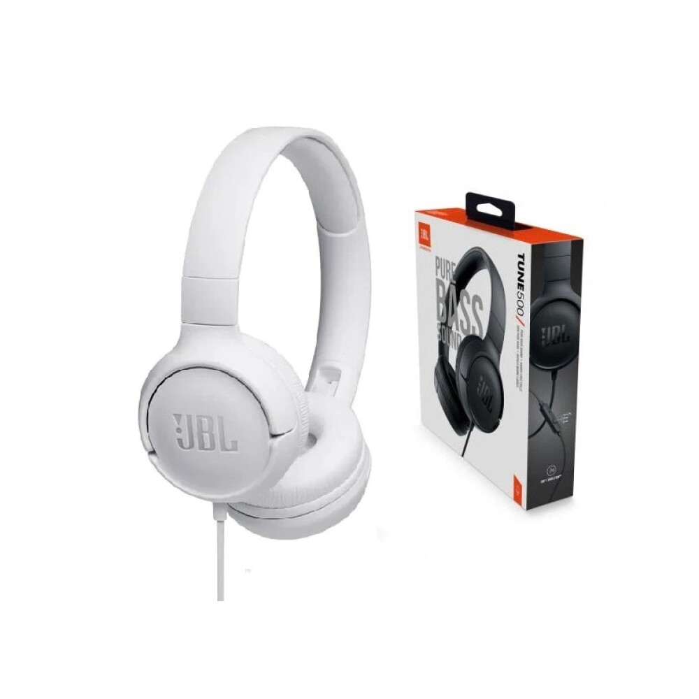 Auriculares JBL Tune 500 Blancos con Micrófono AUDIFONO JBL TUNE 500 BLANCO C/MICROFONO