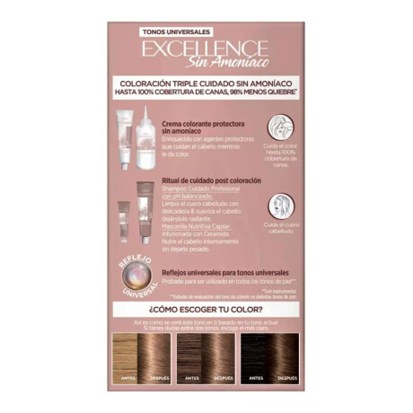 Tinta L'Oréal Paris Excellence Sin Amoníaco 6U Chocolate Puro Universal Tinta L'Oréal Paris Excellence Sin Amoníaco 6U Chocolate Puro Universal