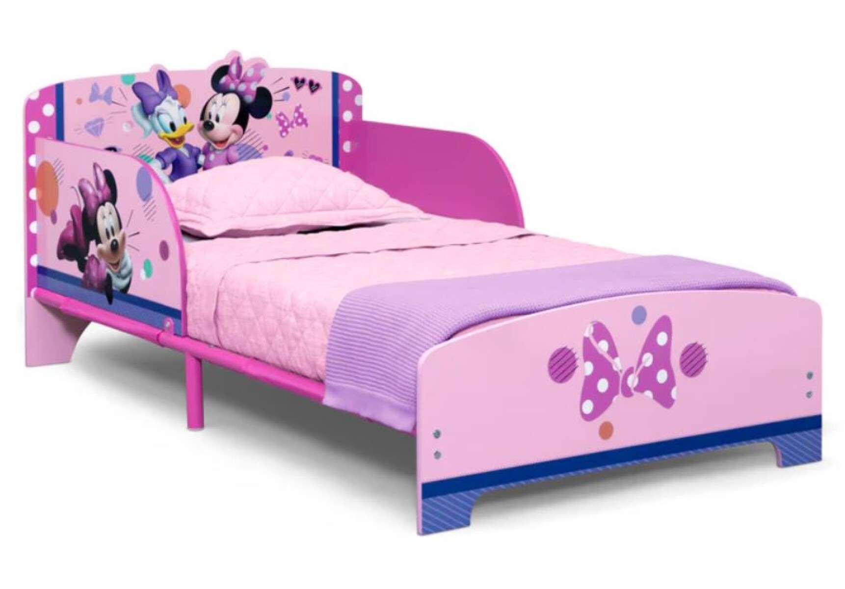 Cama de madera interactiva Minnie Mouse Disney rosa palido 