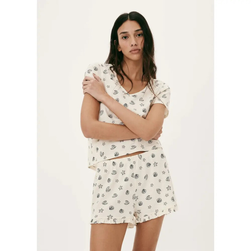 PIJAMA MM FEM BEGE CLARO