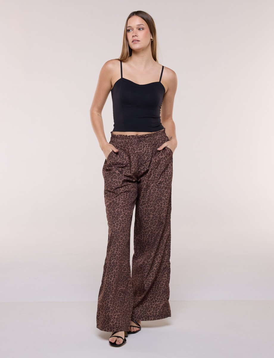 Pantalón Wide Leg - Tostado/multi 