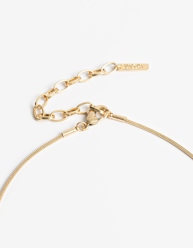Collares Largos Metal Collar Largo Arandelas Biplating - Dorado Oro Cepillado Mate