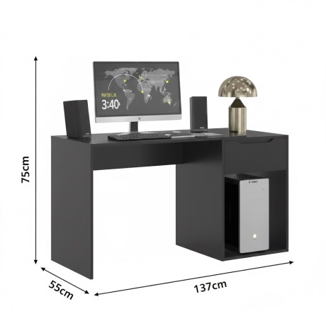ESCRITORIO 1 CAJÓN MESA PARA PC LAPTOP COMPUTADORA NEGRO