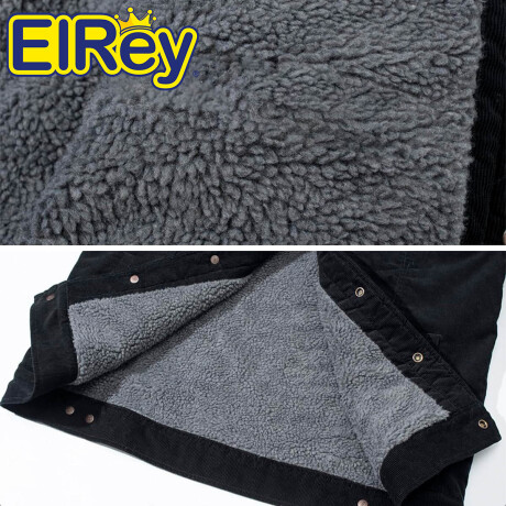 Campera Uzspace Pana Corderito Moda Hombre Urban Negro