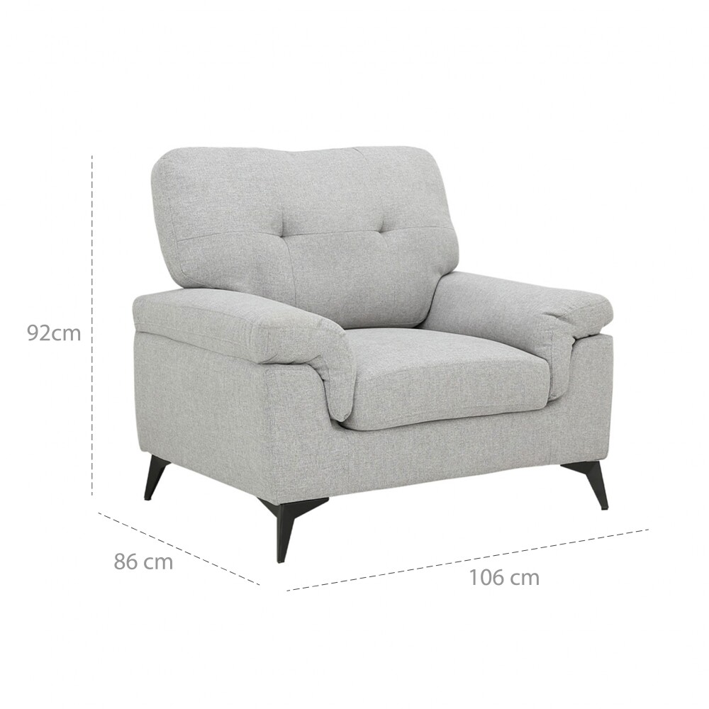 BUTACA Tela y Madera Natural Living - Lamona Gris Claro