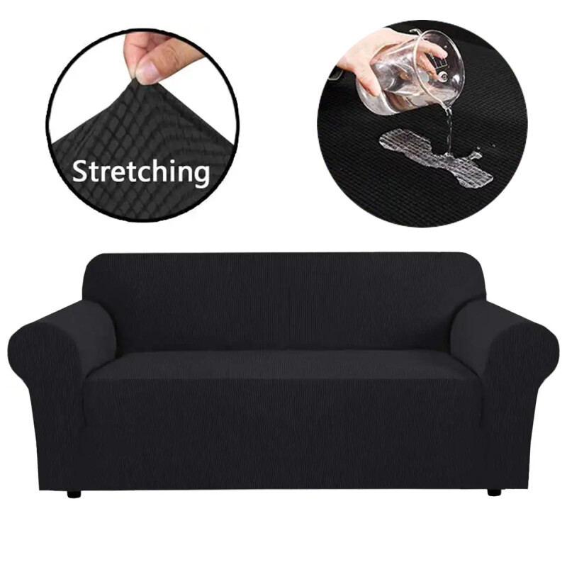 Funda cubre sofá elástica kit 3+2 NEGRO