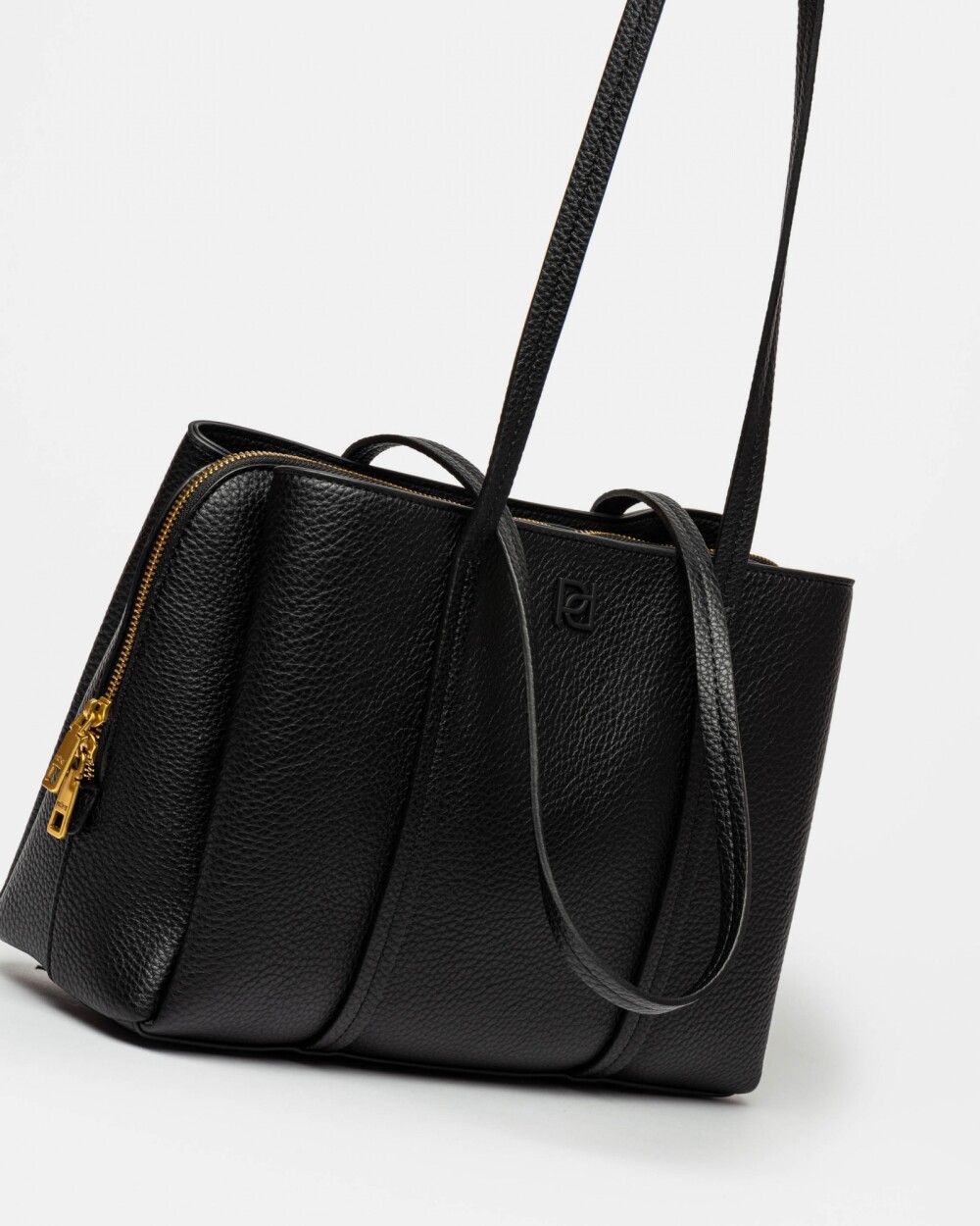 Cartera al Hombro Oslo en Efecto Cuero Graneado Negro