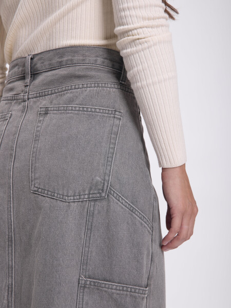 Pollera jean larga Gris