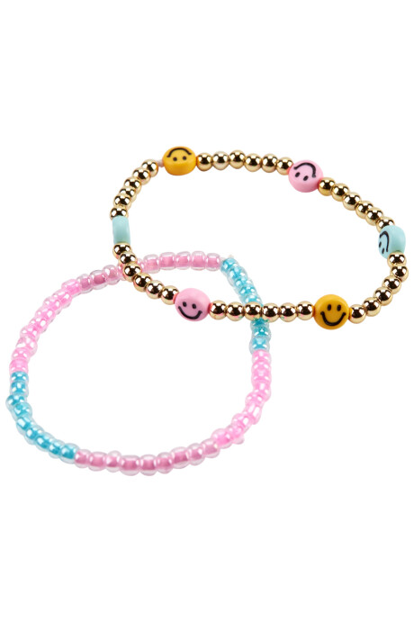 Pack dos pulseras elásticas con cuentas Sin color