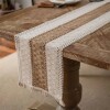 Sendero caminero de mesa tejido 30x150cm marrón