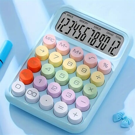 Calculadora 12 digitos color pastel Celeste
