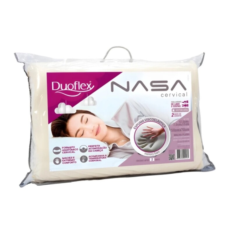 Almohada Duoflex Vicoelastica Nasa Cervical Nn2100 C/funda Almohada Duoflex Vicoelastica Nasa Cervical Nn2100 C/funda