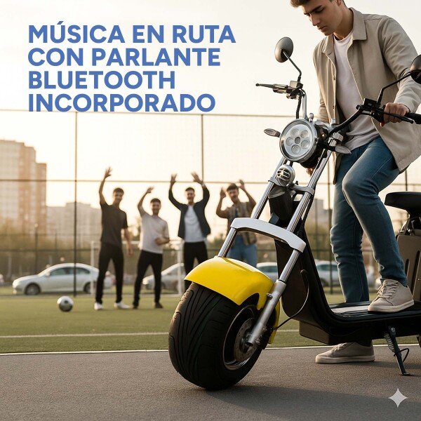Moto Electrica Gogreen Deluxe 1500W 16Ah 30Km Autono. 45Km/h Color Variante Amarillo