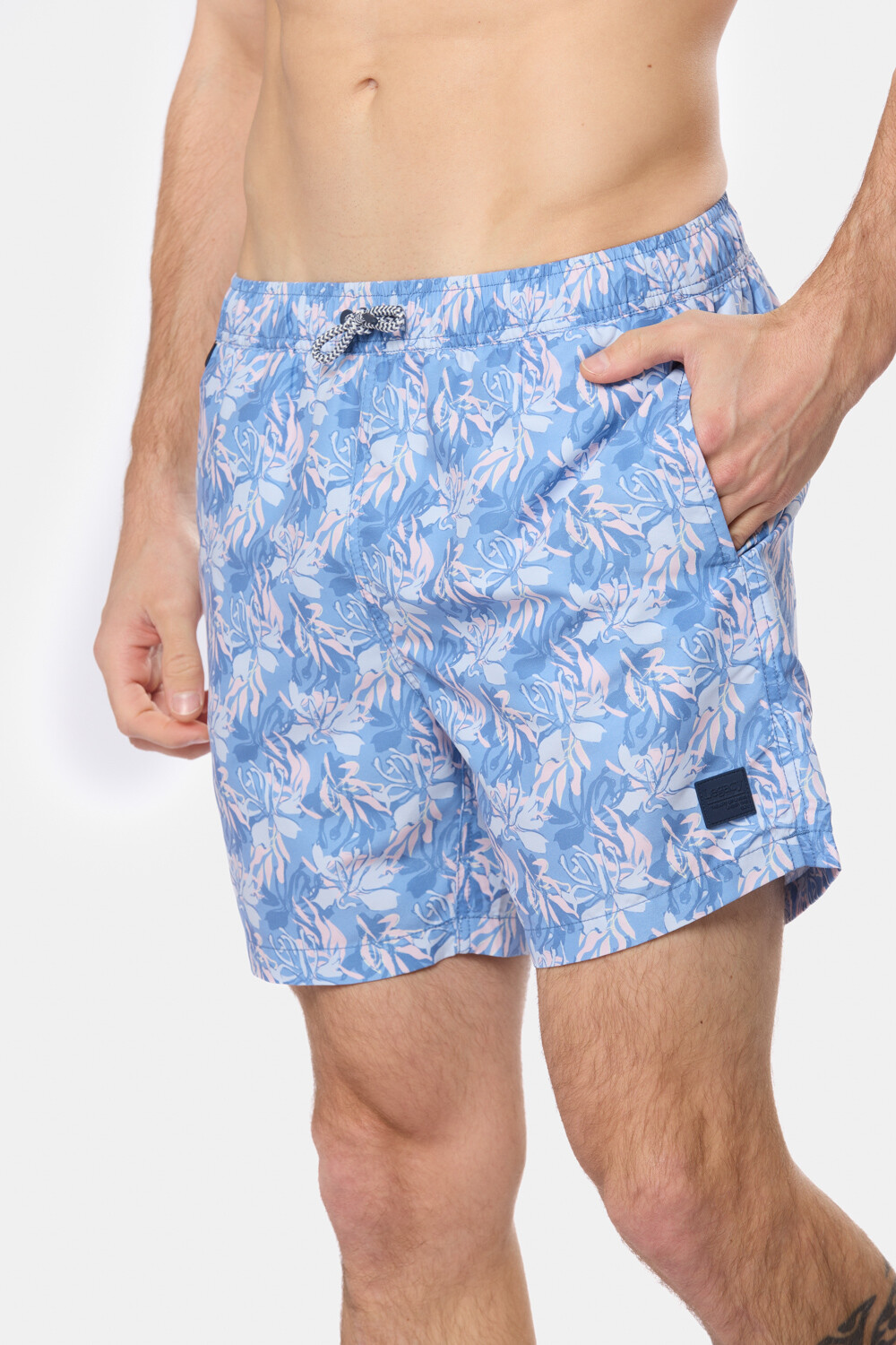 SHORT DE BAÑO ESTAMPADO Azul