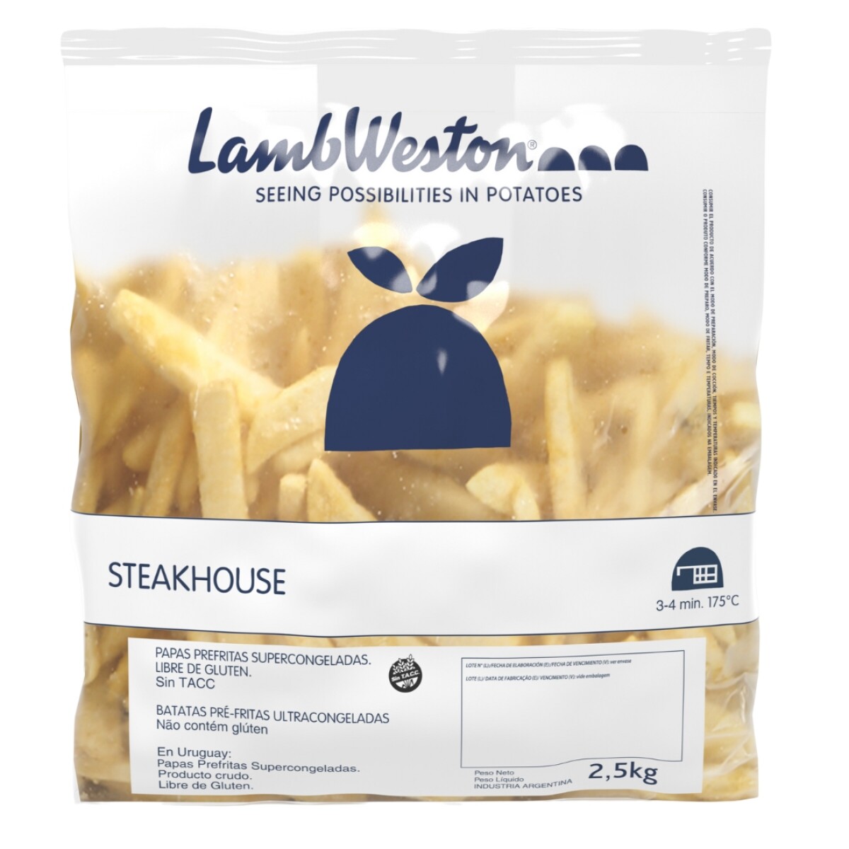 PAPAS FRITAS STEAKHOUSE (TIPO CASERO) 2,5K LAMB WESTON 