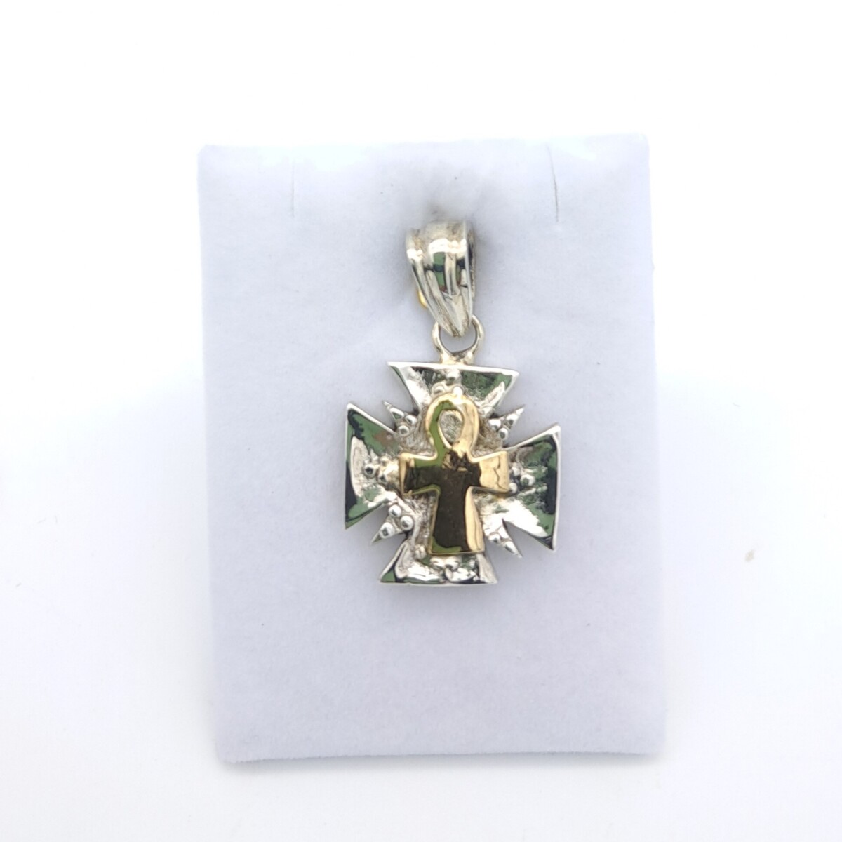 Cruz de plata 925 y double en oro 18 ktes, CRUZ DE LA VIDA. 