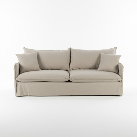 Sofá Snow con Funda - Tela Rústica - 3 cuerpos TD5263-1636 (Capuccino)
