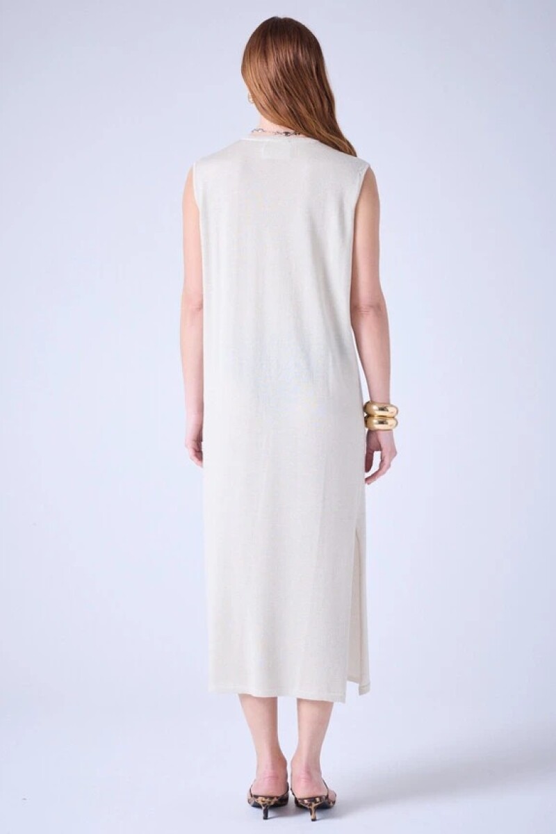 Vestido tejido maxi Plata