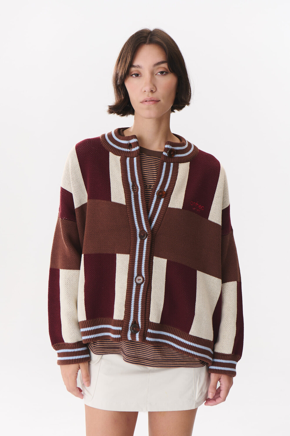 Cardigan Glory Print Bordó