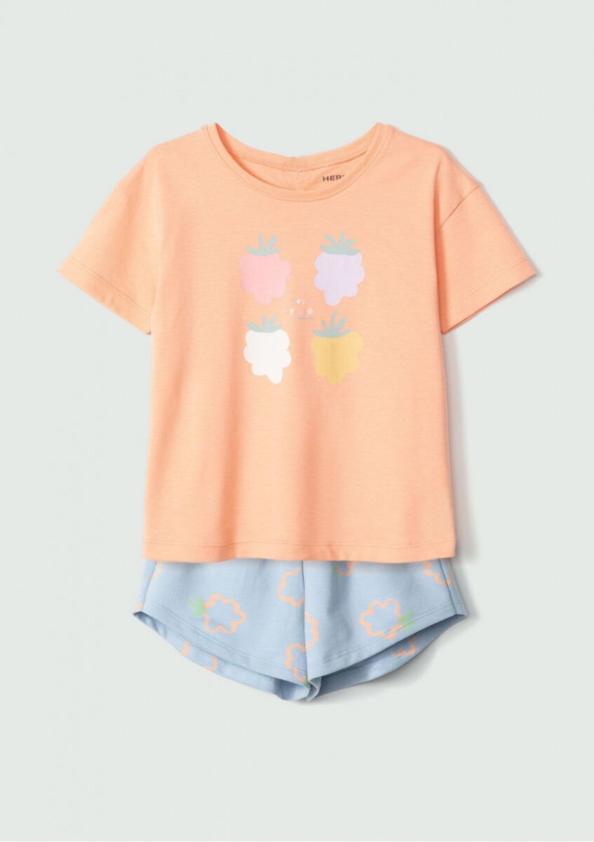 CONJUNTO INFANTIL ESTAMPADO - NARANJA 