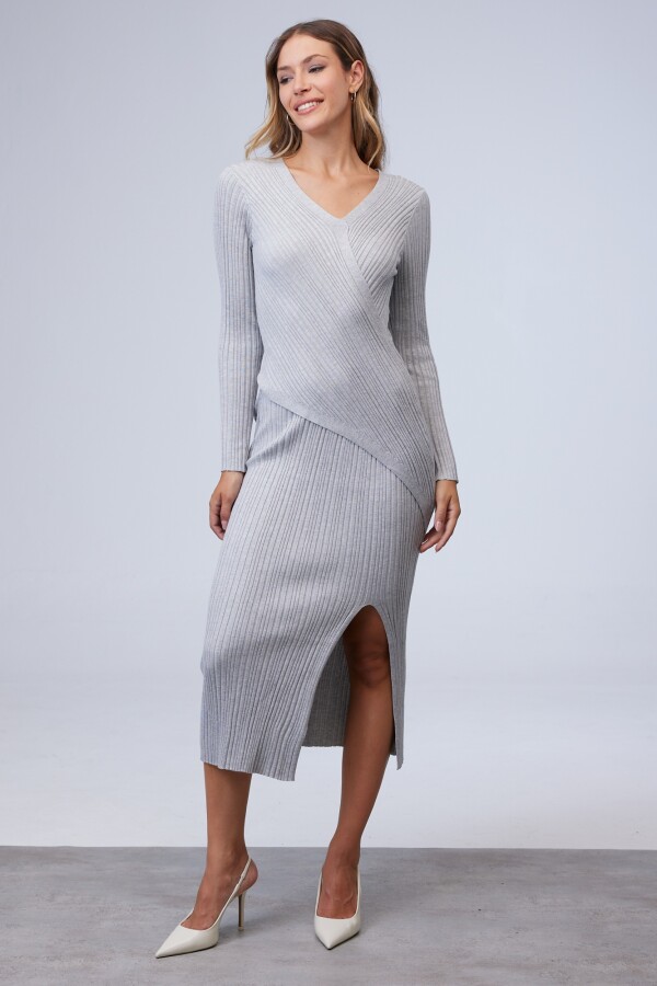 Vestido Rib Cruzado GRIS