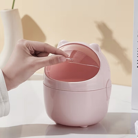 Papelera de escritorio 13x16cm - Gatito Rosado