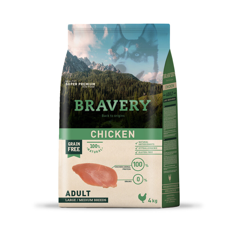 Bravery adulto razas medianas y grandes 4.0 kg