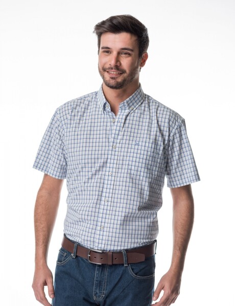 Camisa Cuadros Celeste
