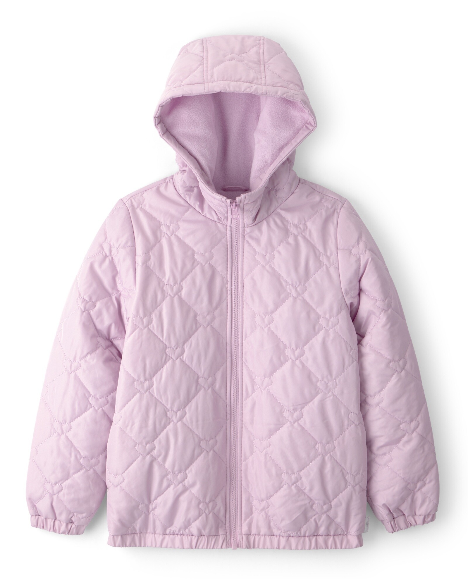 Campera resistente al agua, lila, diseño corazones. Talles 4-10 Sin color