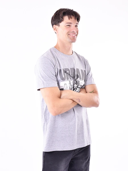 REMERA URBAN GRIS MELANGE M