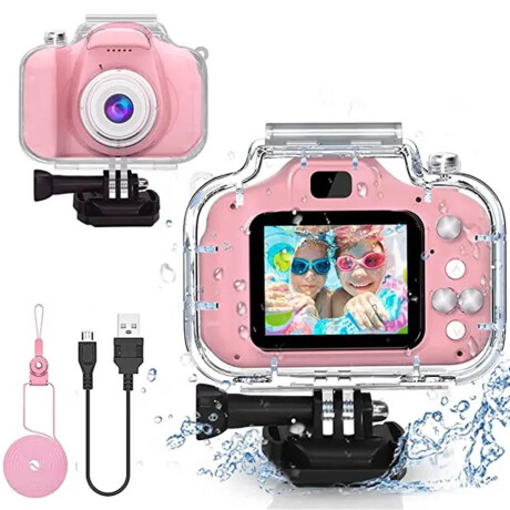 Cámara Digital Infantil Sumergible C/Correa Full Hd Rosa