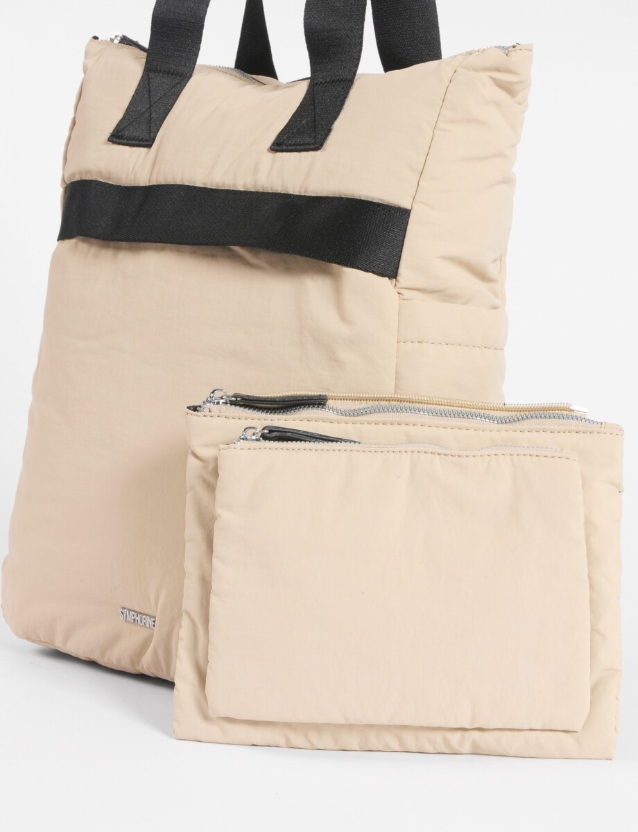 Mochila bolsillo removible - beige 