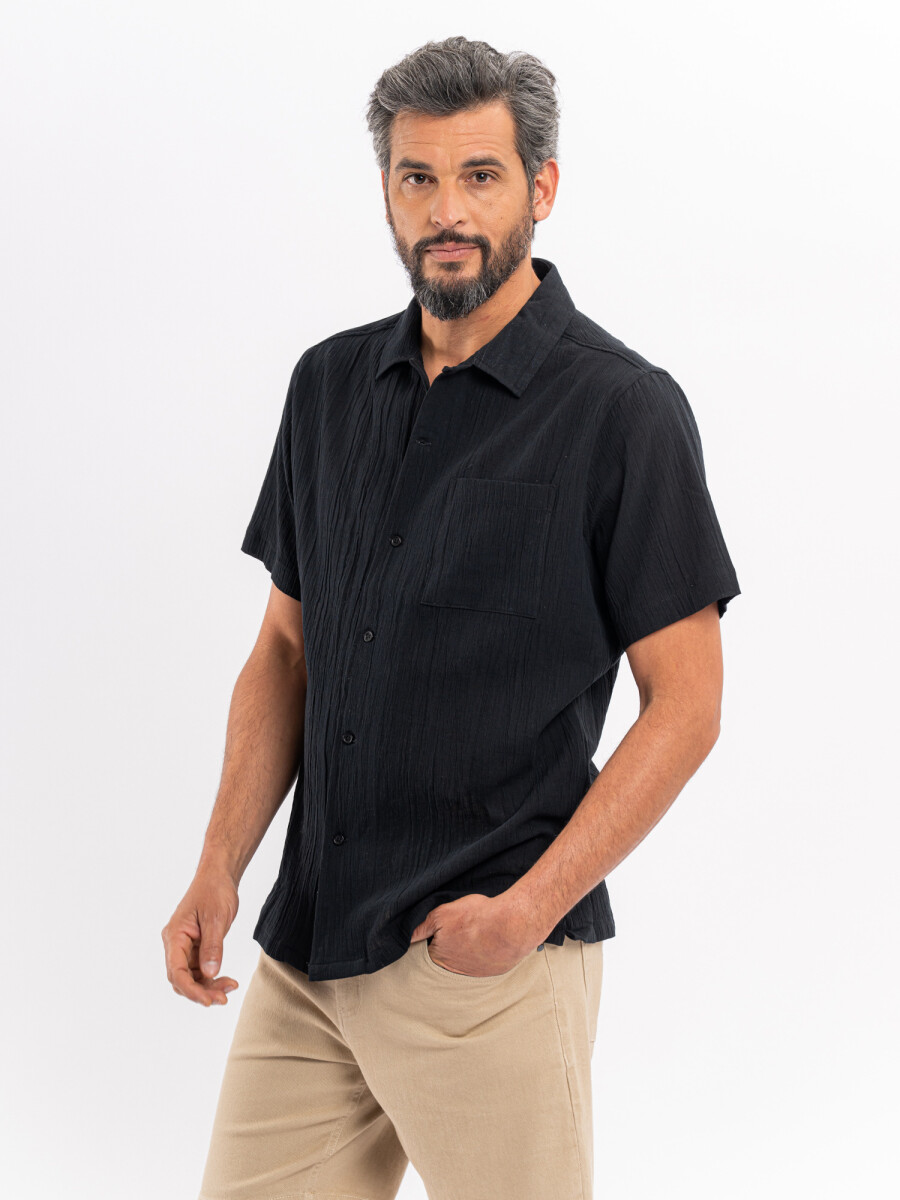 Camisa m/c bambula - negro 