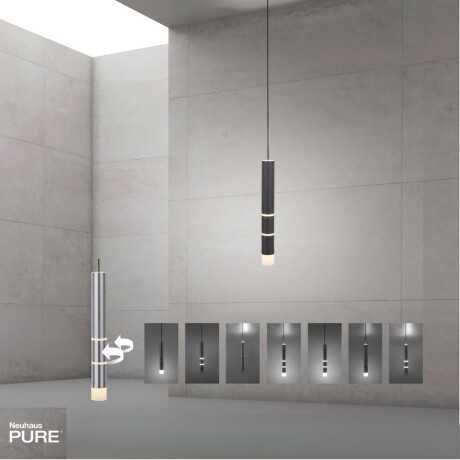 Colgante led rotativo tubular negro 7 posiciones de luz 3000K 10W Colgante led rotativo tubular negro 7 posiciones de luz 3000K 10W