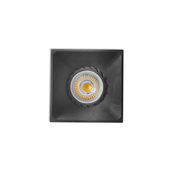 Downlight cuadrado aluminio negro s/zoc 75mm FA2112