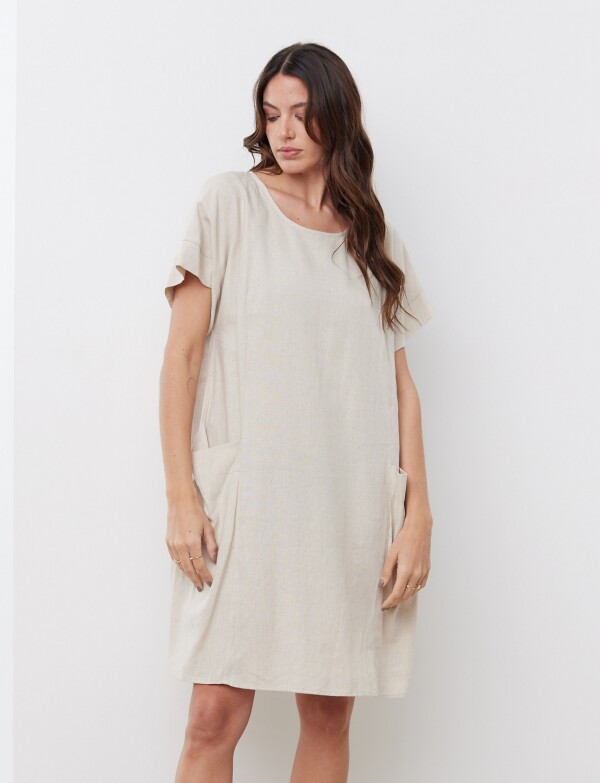 Vestido Lino BEIGE