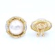 Caravanas clips en oro 14k con perlas mabe y brillantes Caravanas clips en oro 14k con perlas mabe y brillantes