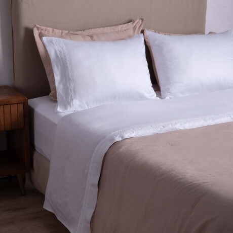 JUEGO DE SABANAS KING ALGODON BLANCO VANILA 300H