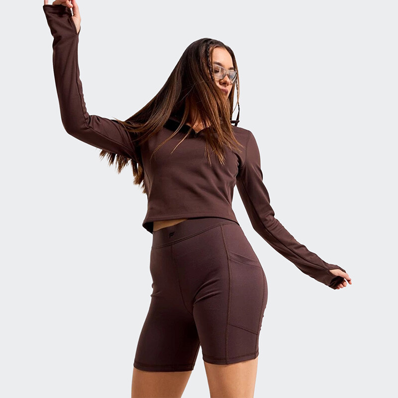 Short Fabletics On-The-Go PowerHold® Marrón