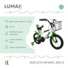 Bicicleta Rodado 12 Con Canasto Y Caramañola Niño Niña Verde