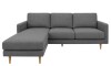Sofá con Chaise PRADA Dark Grey Tela Rústica