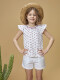 Blusa Nido De Abeja Estampada Blanco