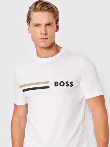 BOSS -Remera de algodón regular fit, Tessler Blanco