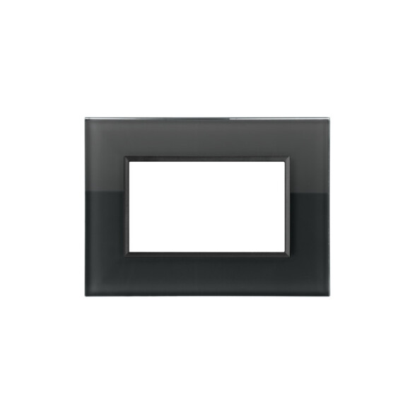 Plaqueta 3 mód. vidrio brillante negro -Duomo Flat C56562