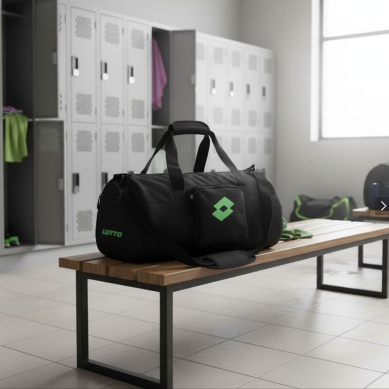 Bolso Deportivo Lotto Urbano Negro -Verde