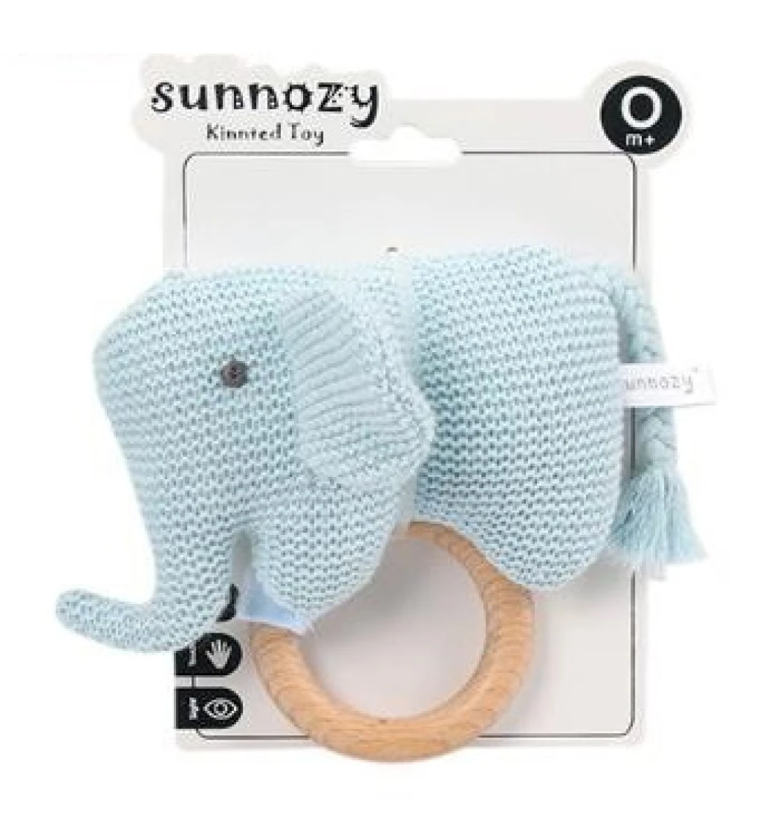 Sonajero Elefeante de Crochet con Aro - CELESTE 