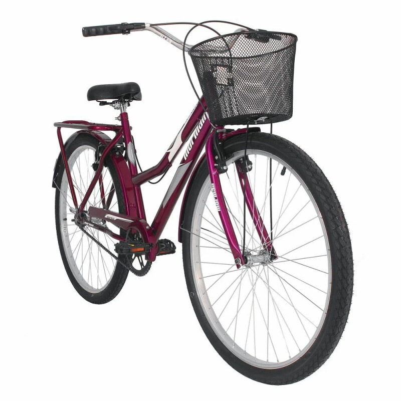BICICLETA MORMAII RODADO 26 MUJER TRANSPORTE SOBREANA CON CANASTO VIOLETA Bicicleta Mormaii Rodado 26 Mujer Transporte Sobreana Con Canasto Violeta
